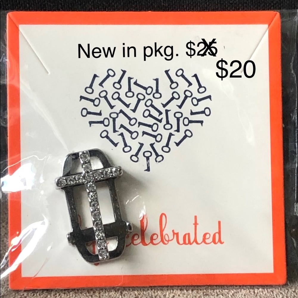 KERP Collective Large silver pave cross.